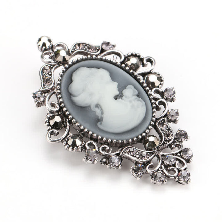Broche de camafeo de reina de belleza de palacio para mujeres