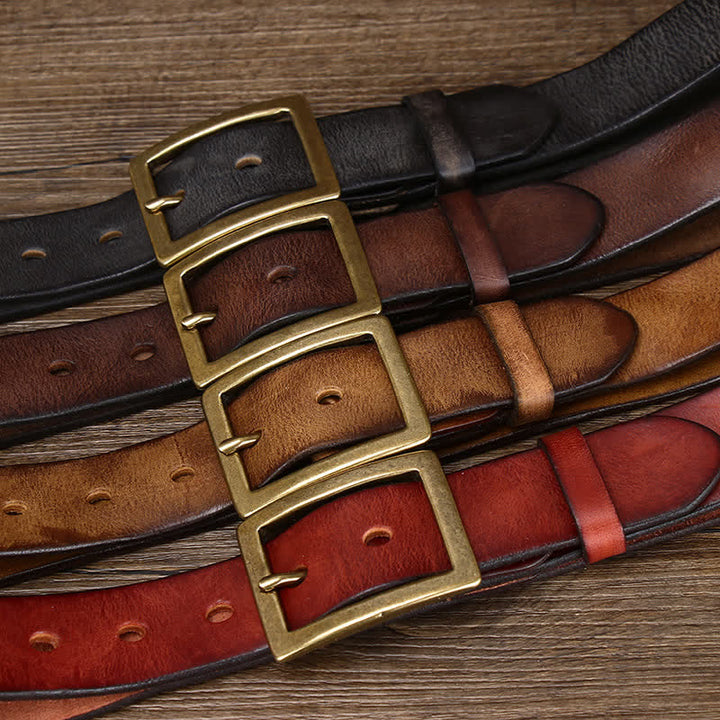 Cinturón vintage desgastado y arrugado para hombre