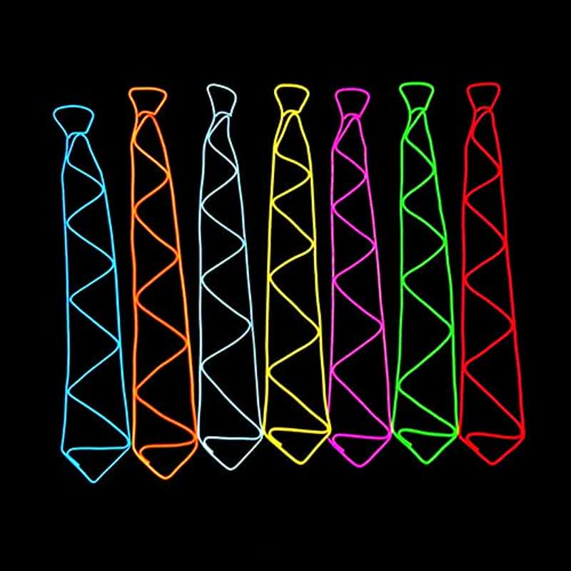 Corbata luminosa con tira de LED de neón