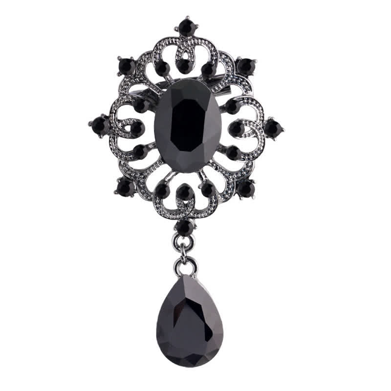 Broche antiguo adornado con forma de gota de agua para mujer