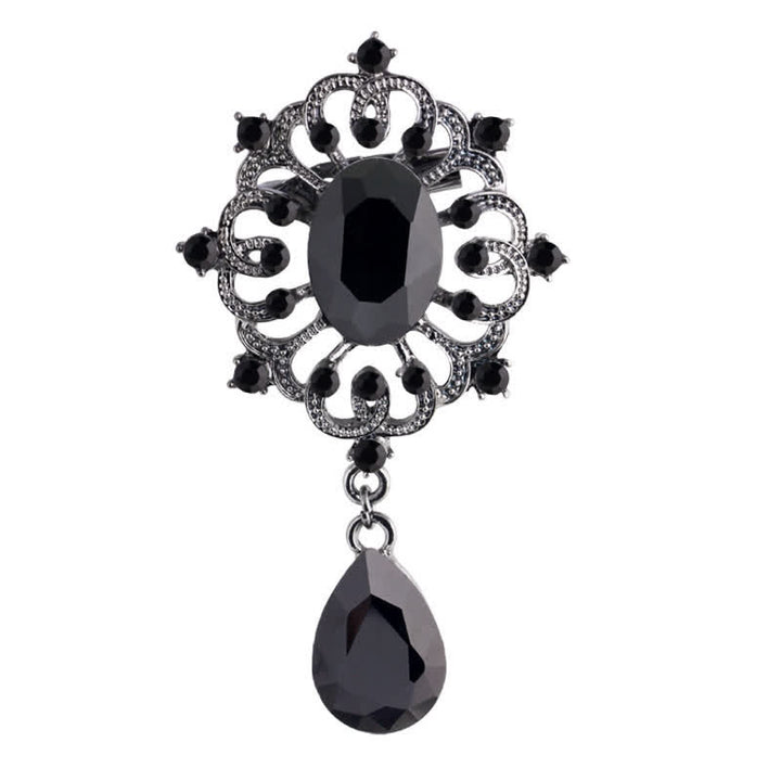 Broche antiguo adornado con forma de gota de agua para mujer