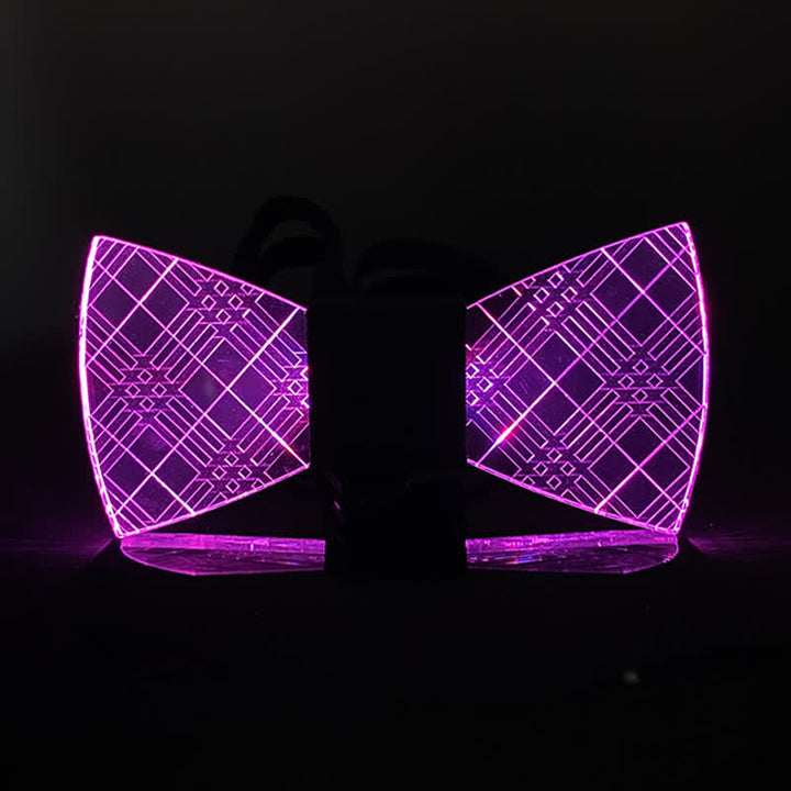 Pajarita de acrílico luminosa para caballero con cuadros en 7 colores
