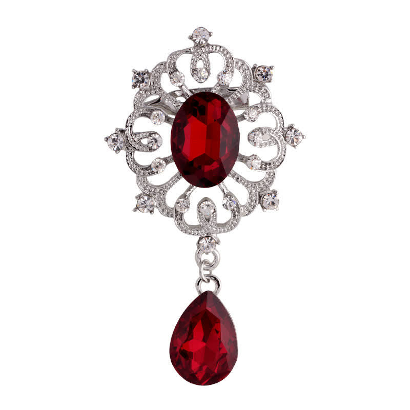 Broche antiguo adornado con forma de gota de agua para mujer