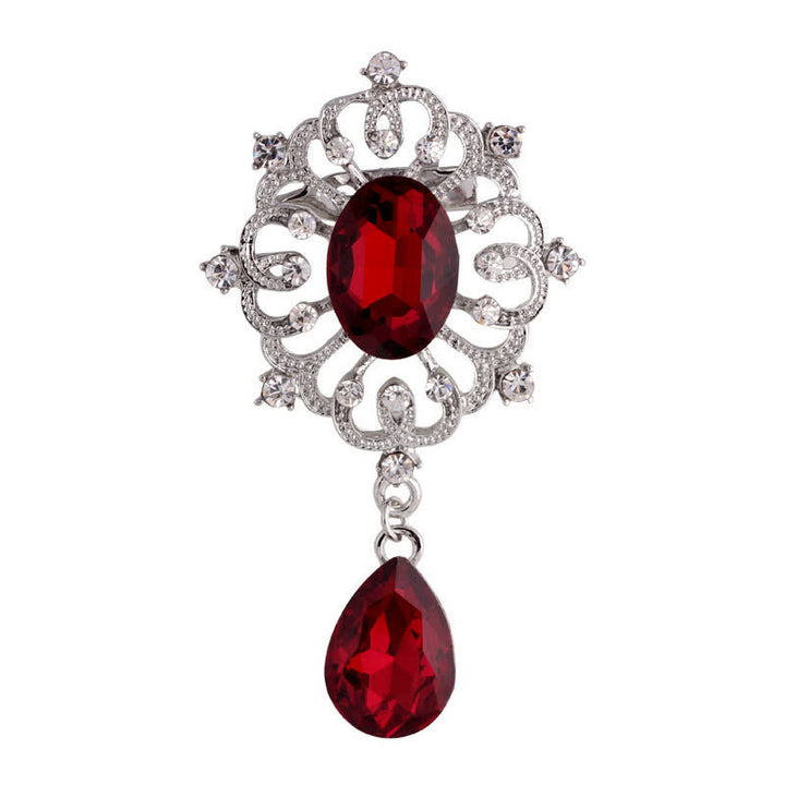 Broche antiguo adornado con forma de gota de agua para mujer