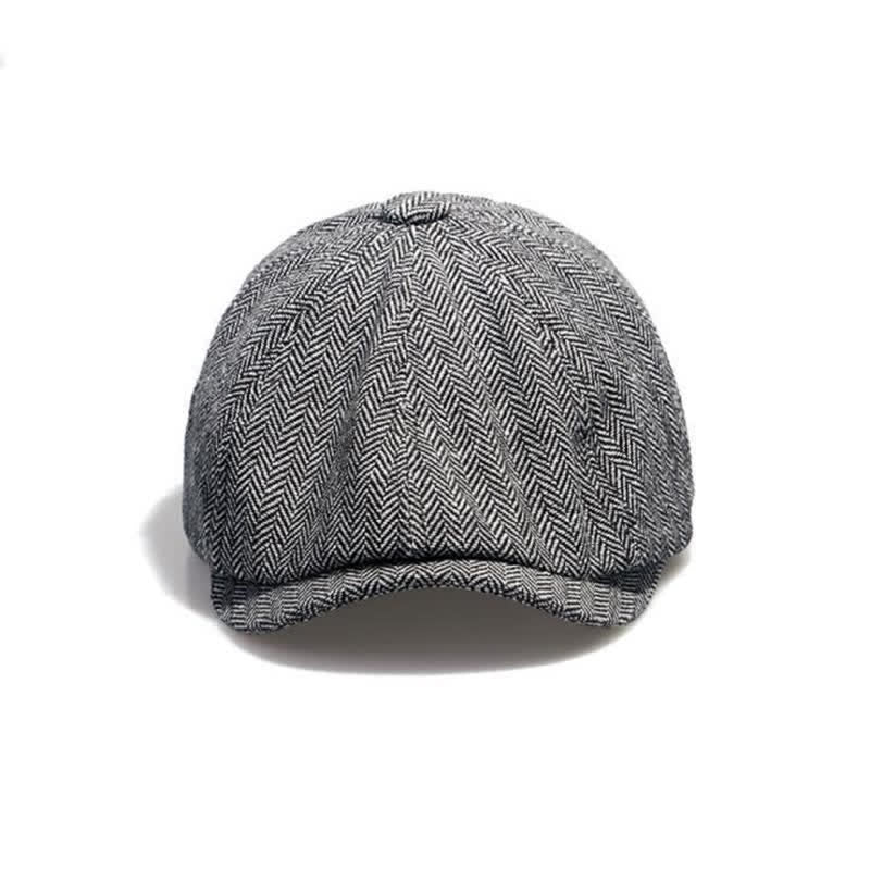 Boina octogonal con diseño de espiga versátil para hombre