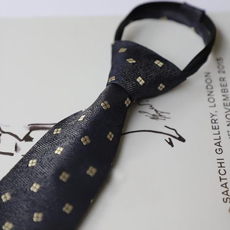 Corbata con cremallera bordada con motivo de jardín para hombre