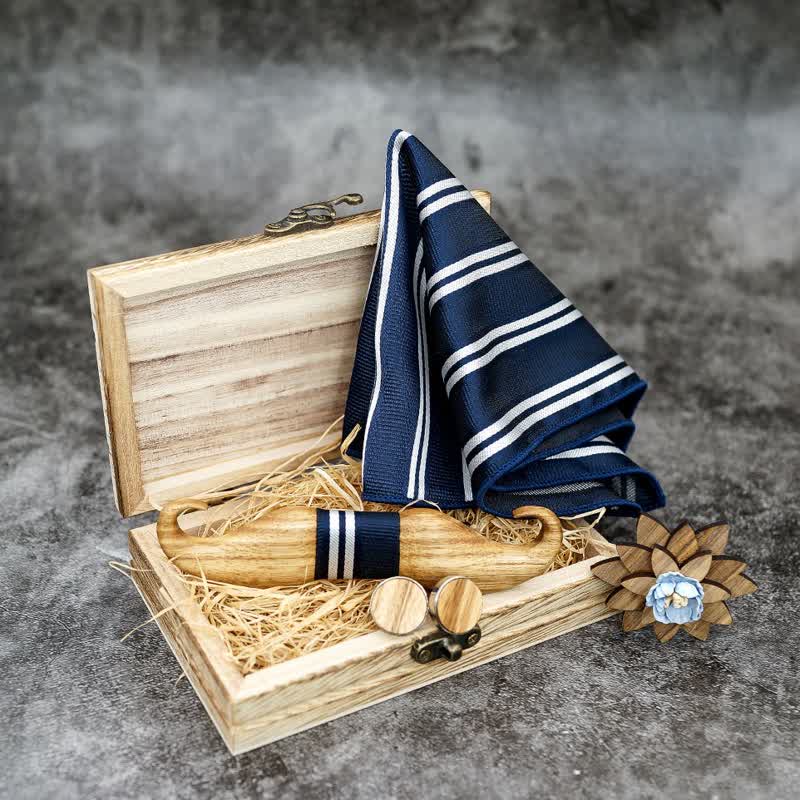 Juego de 4 pajaritas de madera con bigote Burlywood para hombre