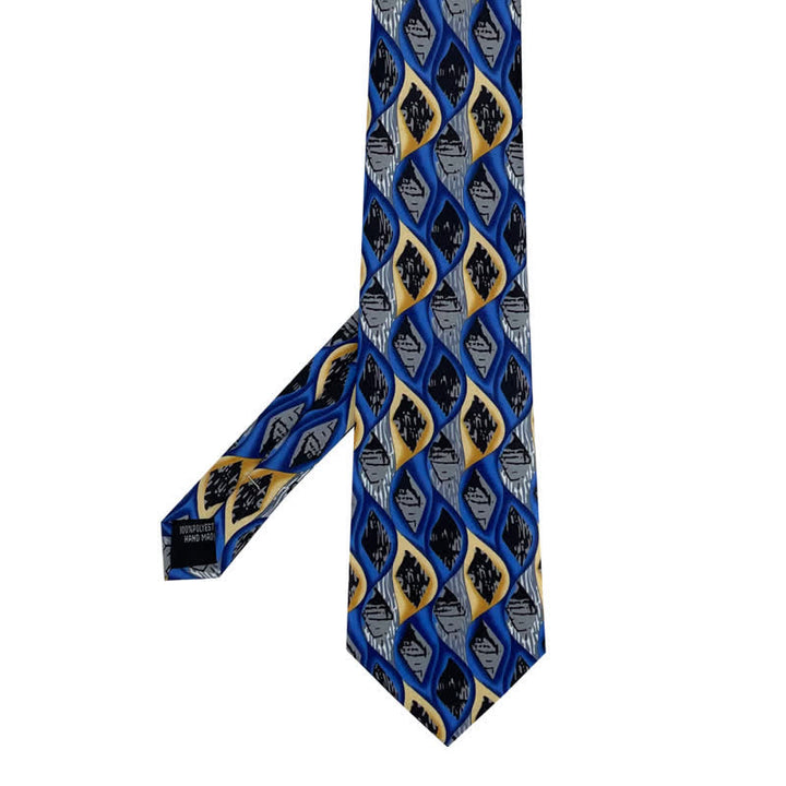 Corbata con estampado geométrico abstracto místico para hombre