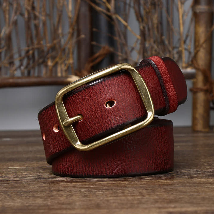 Cinturón elegante de cuero agrietado y desgastado para hombre