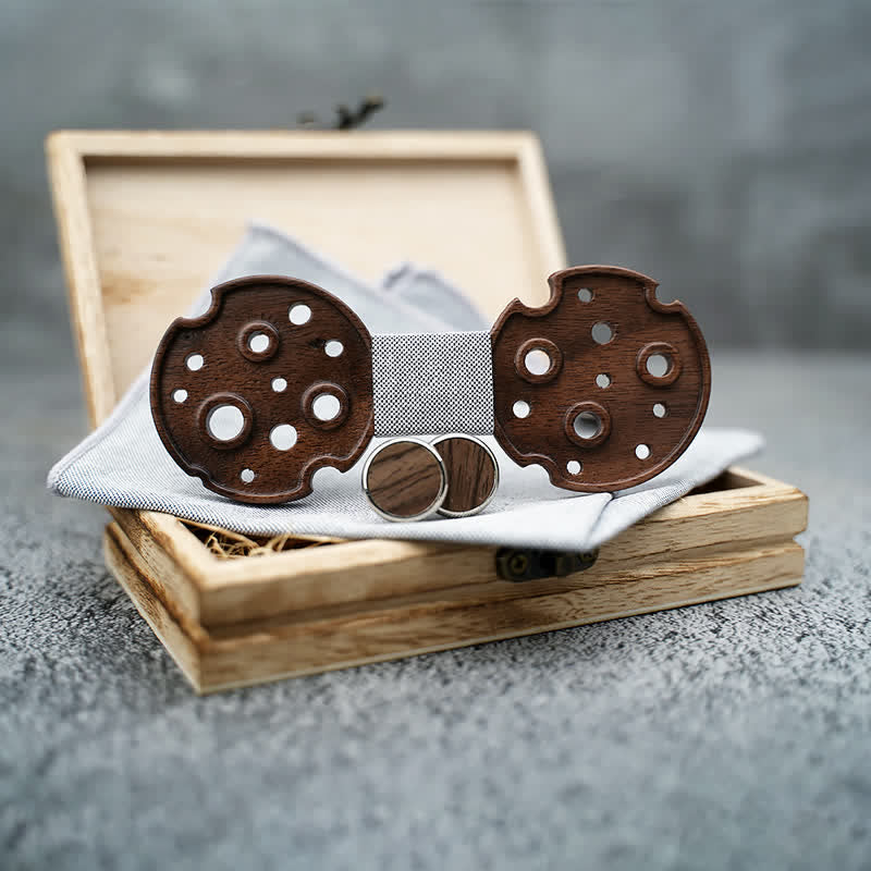 Juego de 3 pajaritas de madera con forma de círculo hueco para hombre