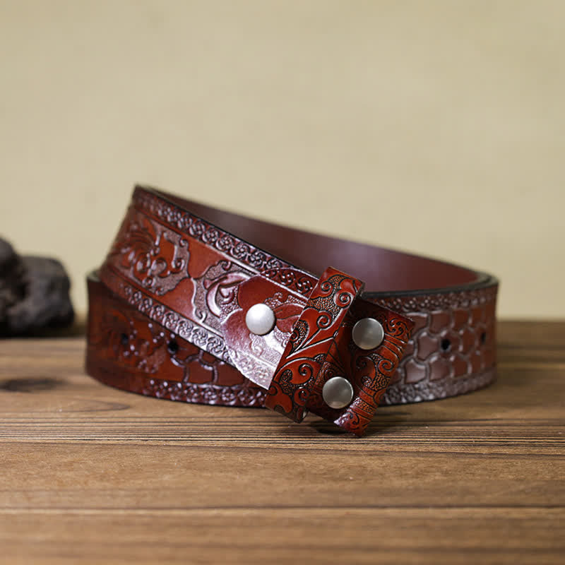 Cinturón de cuero con cuchillo plegable oculto de dragón de pico afilado para hombre