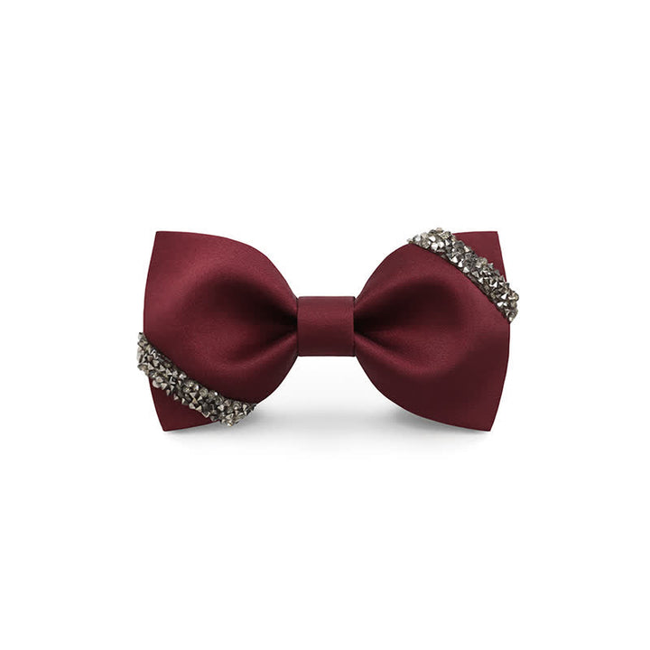 Pajarita de boda elegante con diamantes de imitación para hombre