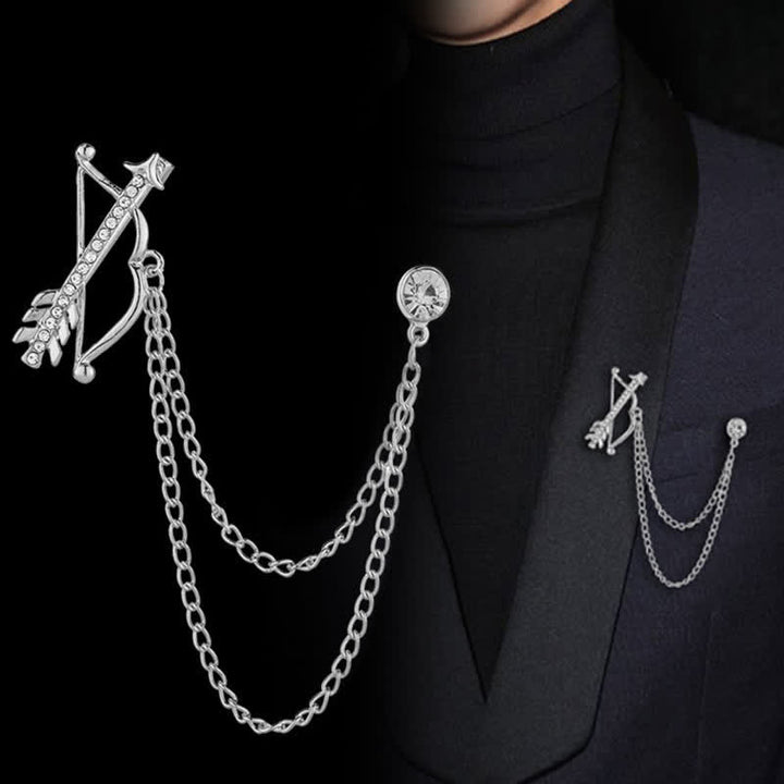 Broche de cadena con flecha de Cupido para hombre