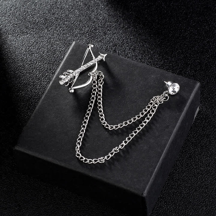 Broche de cadena con flecha de Cupido para hombre