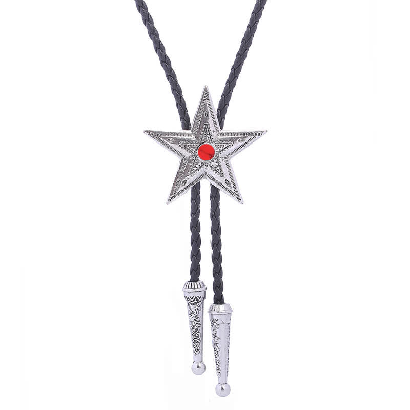 Collar con colgante de estrella de piedra natural vintage Bolo Tie