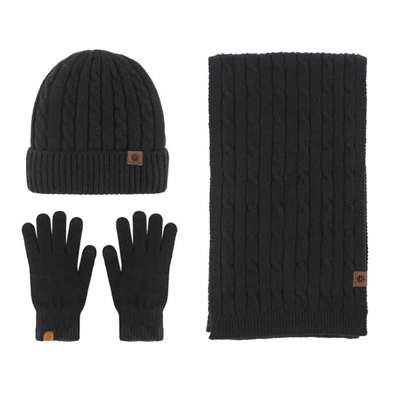 Conjunto de 3 guantes y bufanda unisex cálidos