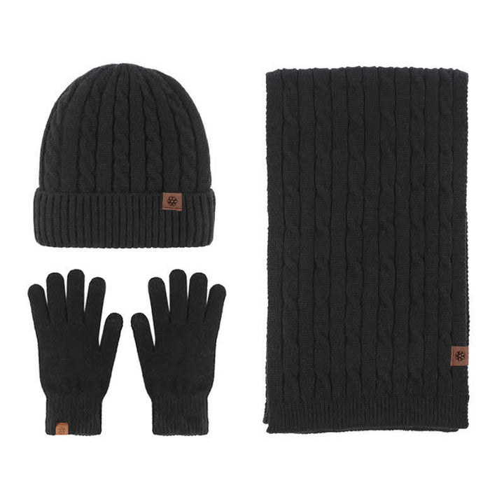 Conjunto de 3 guantes y bufanda unisex cálidos