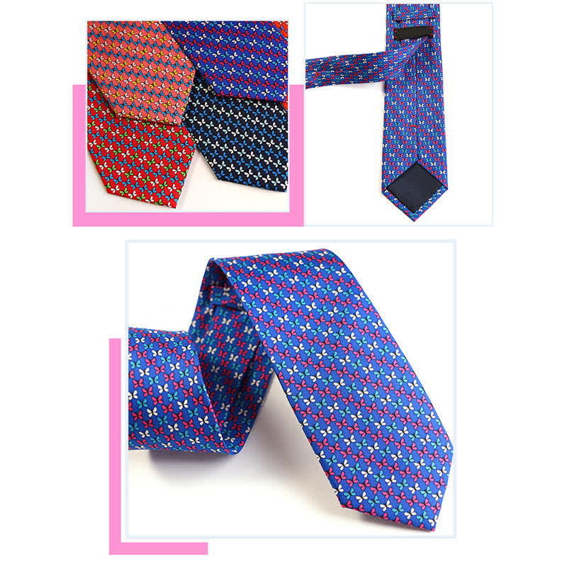 Corbata de seda pura con motivos de animales bailando para hombre