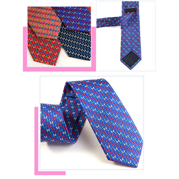 Corbata de seda pura con motivos de animales bailando para hombre