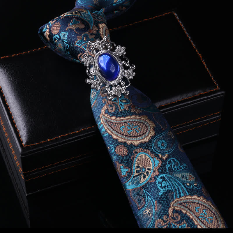 Corbata con hebilla estilo retro real para hombre