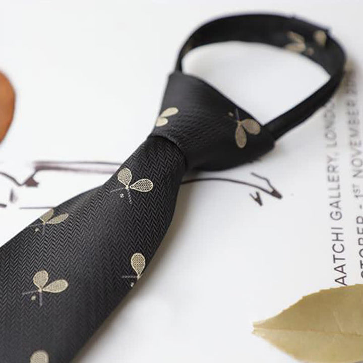 Corbata con cremallera bordada con motivo de jardín para hombre