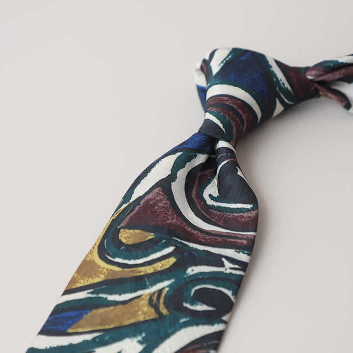 Corbata de hombre con pintura abstracta clásica