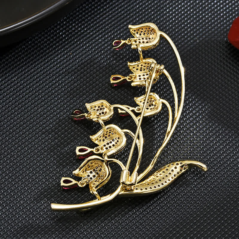 Broche de lirio de los valles para mujer