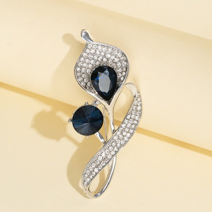 Broche floral azul brillante para mujer
