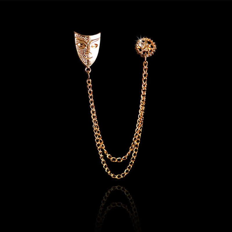Broche con borlas y máscara misteriosa para hombre