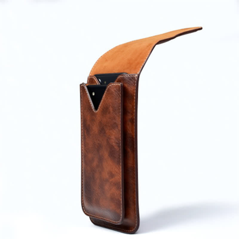 Estuche para teléfono móvil con clip magnético de doble capa y cinturón