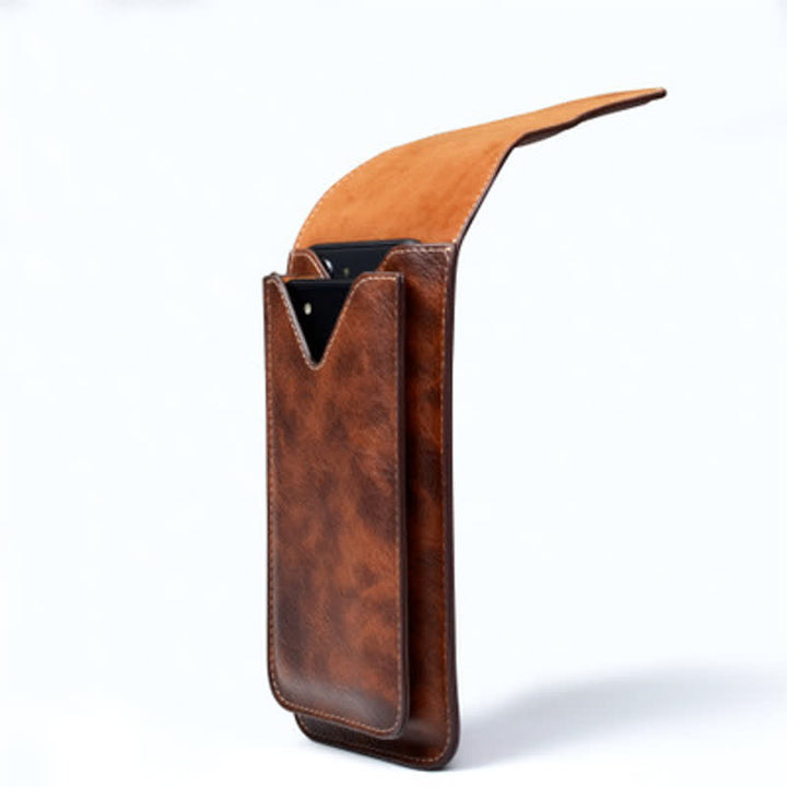 Estuche para teléfono móvil con clip magnético de doble capa y cinturón