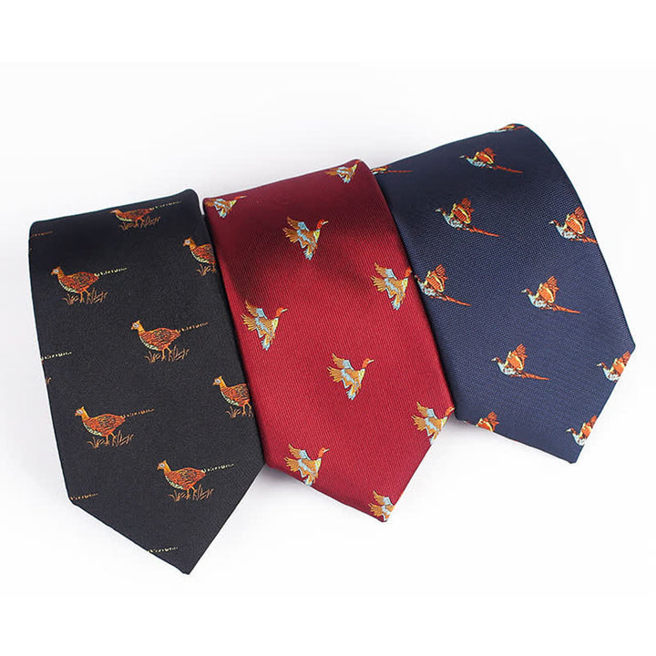 Corbata bordada con pájaro volador para hombre
