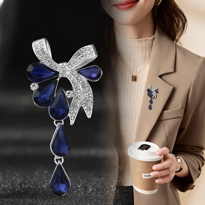 Broche con lazo en forma de lágrima para mujer
