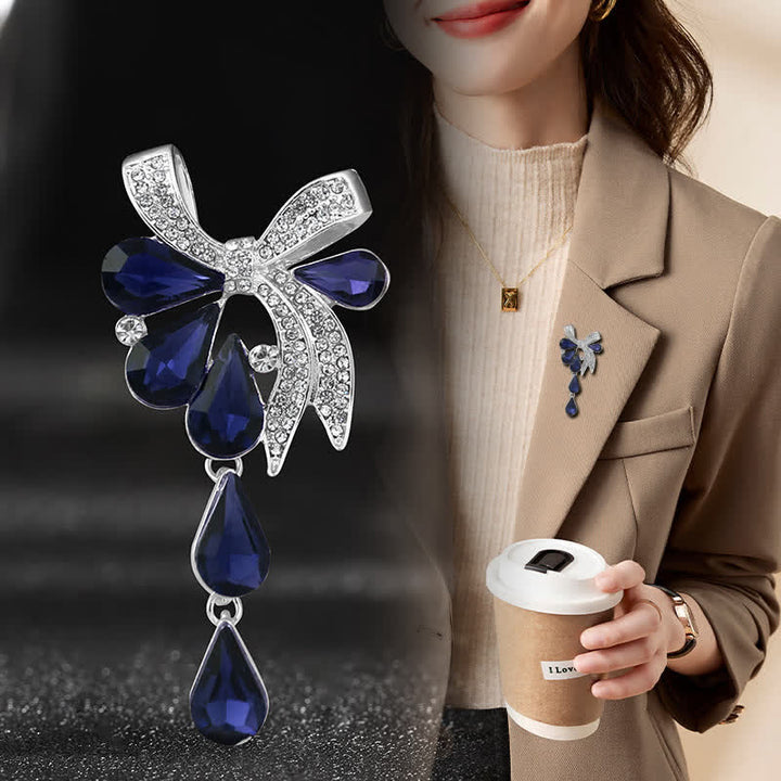 Broche con lazo en forma de lágrima para mujer