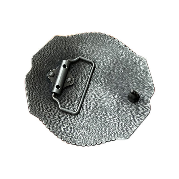 Cinturón de cuero con hebilla hexagonal para hombre hecho a mano con oración de rodillas