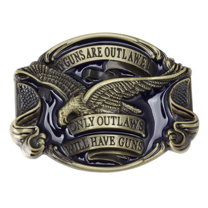 Cinturón de cuero con hebilla con diseño de águila voladora para hombre, hecho a mano