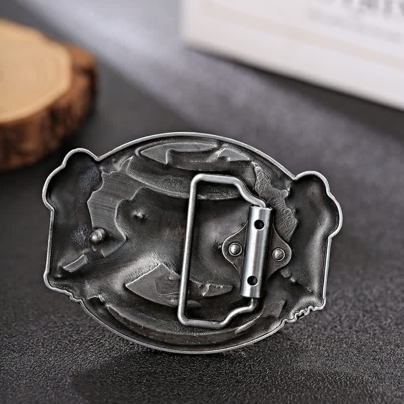 Cinturón de cuero con hebilla con diseño de águila voladora para hombre, hecho a mano