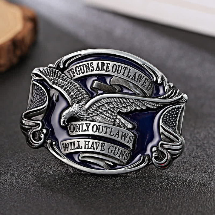 Cinturón de cuero con hebilla con diseño de águila voladora para hombre, hecho a mano