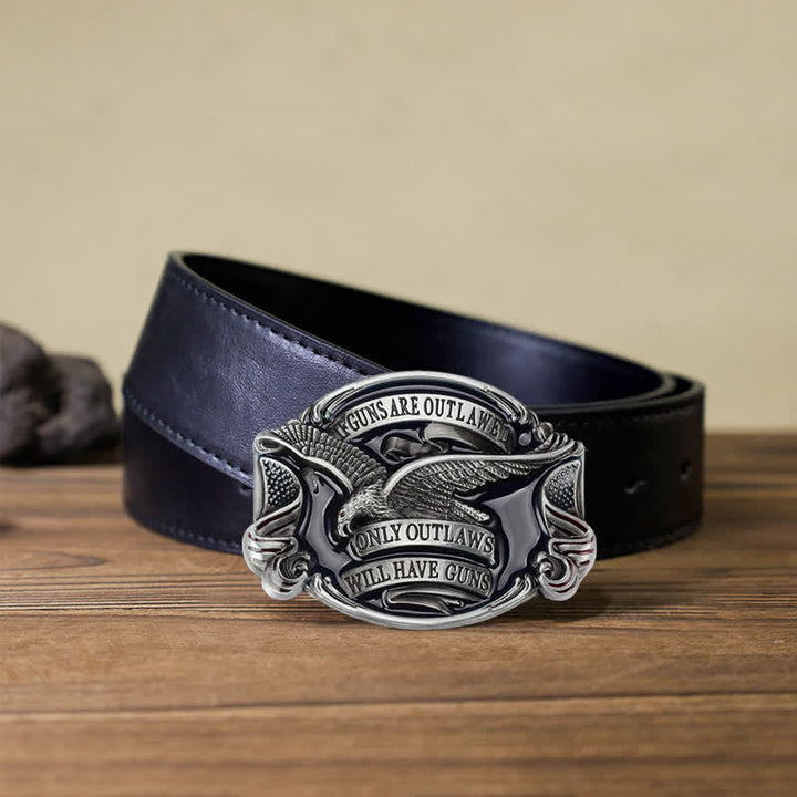 Cinturón de cuero con hebilla con diseño de águila voladora para hombre, hecho a mano