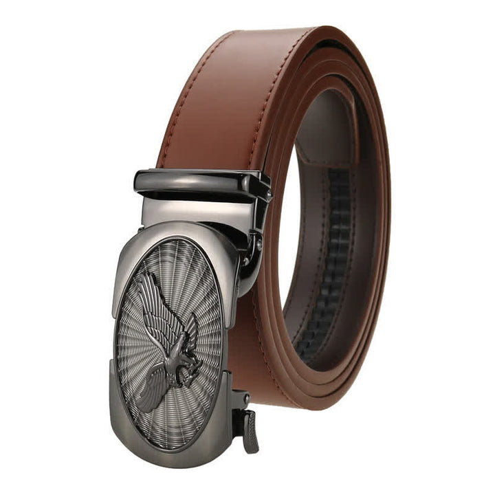 Cinturón de cuero de negocios con hebilla automática Soaring Eagle para hombre