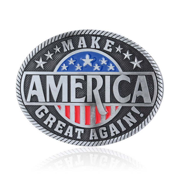 Cinturón de cuero con hebilla Make America Great Again para hombre, hecho a mano