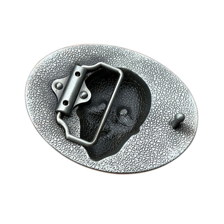 Cinturón de cuero con hebilla de calavera Crazy Hunter para hombre hecho a mano