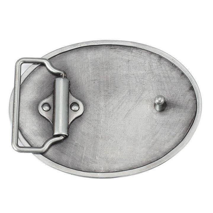 Cinturón de cuero con hebilla de calavera y alas de murciélago estilo punk para hombre