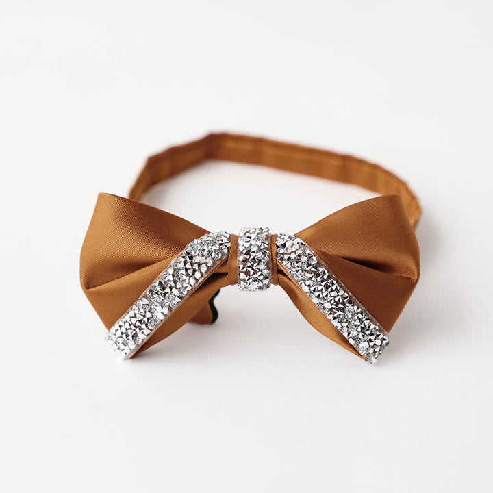 Pajarita de boda con brillantes diamantes de imitación para hombre