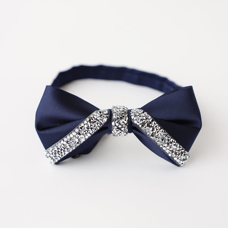 Pajarita de boda con brillantes diamantes de imitación para hombre