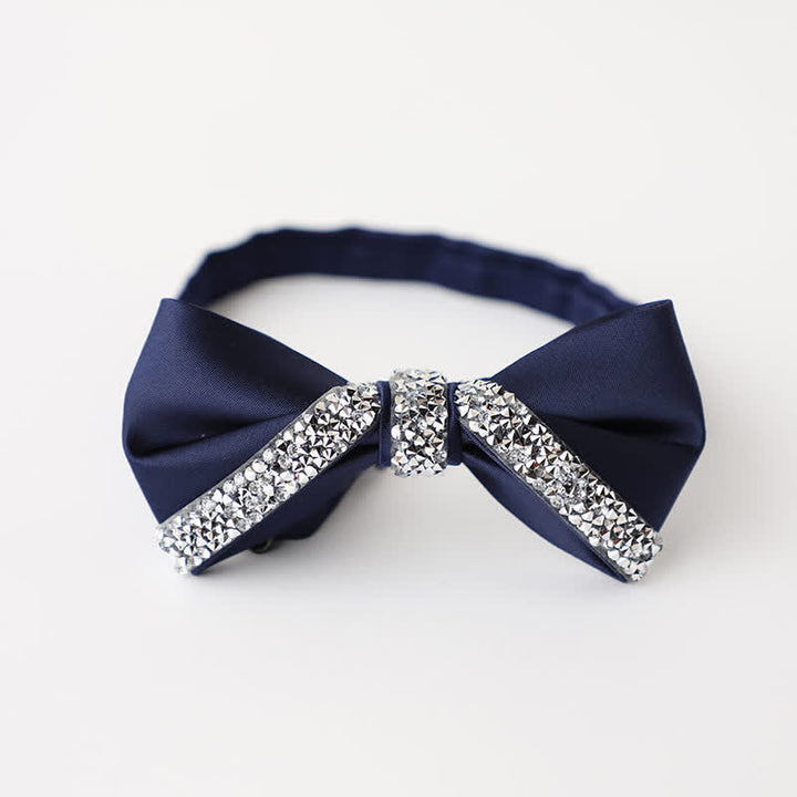Pajarita de boda con brillantes diamantes de imitación para hombre
