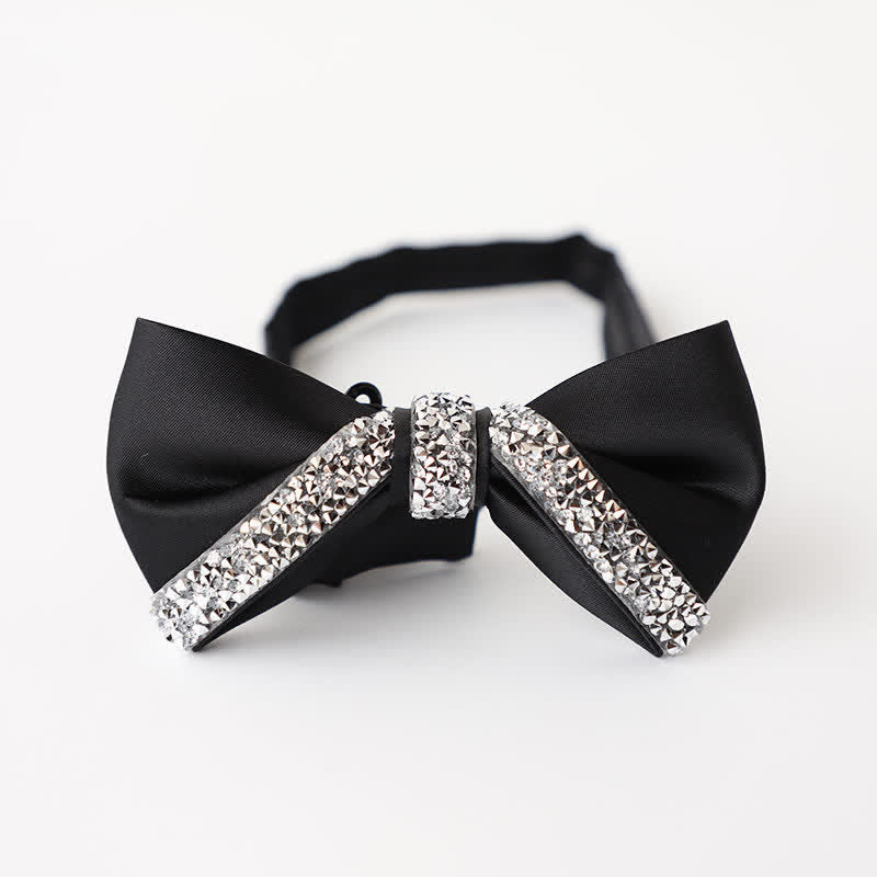Pajarita de boda con brillantes diamantes de imitación para hombre