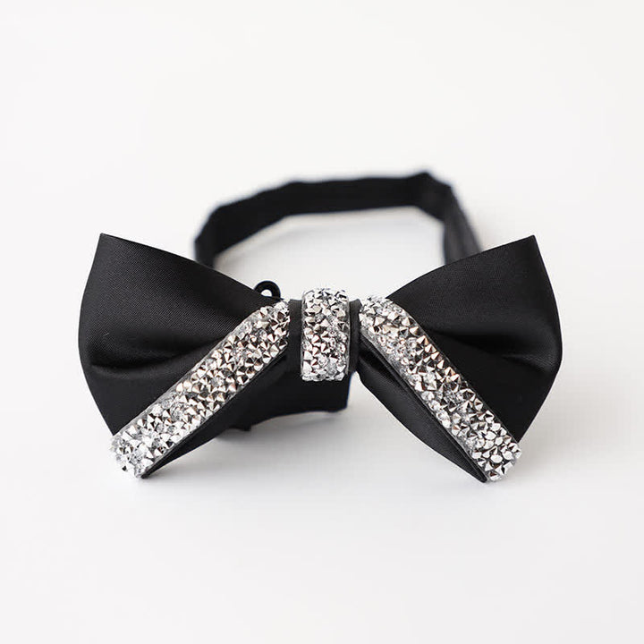 Pajarita de boda con brillantes diamantes de imitación para hombre