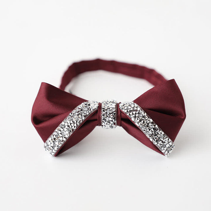 Pajarita de boda con brillantes diamantes de imitación para hombre