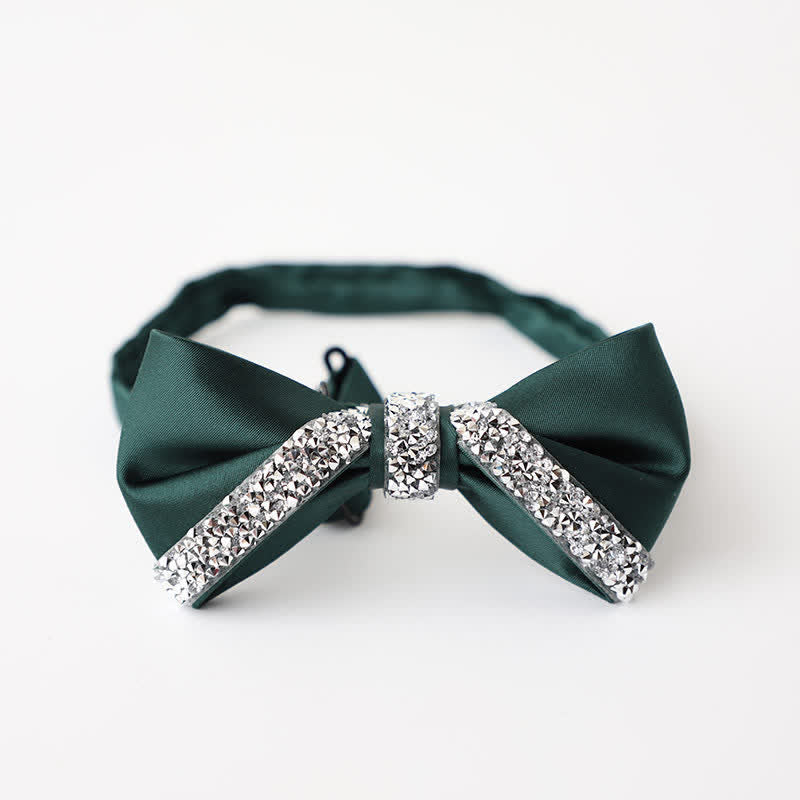 Pajarita de boda con brillantes diamantes de imitación para hombre